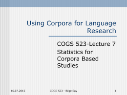 Using Corpora For Language Research