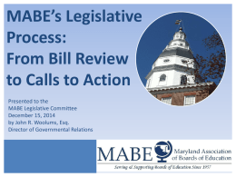 MABE’s Legislative Process