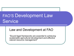 FAO’S Development Law Service - COP-PPLD