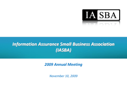 Information Assurance Small Business Association’s (IASBA