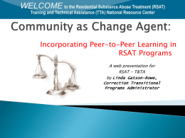 The Therapeutic Community - RSAT T&TA