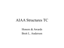 AIAA Structures TC - The NCSA External Programs Division