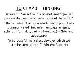 TC CHAP 1: THINKING! - King's English