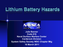 Update on the Navy’s Lithium Battery Safety Program