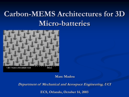 Carbon-MEMS Architectures for 3