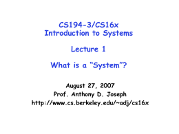 Lecture 1: Course Introduction and Overview
