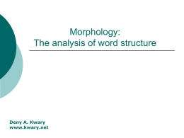 Morphology01 - Kwary's Free Resources