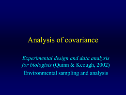 Analysis of covariance - University of Melbourne