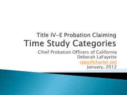 Title IV-E Probation Claiming