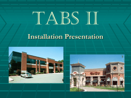 Tabs Installation Presentation (Rev 5-2011)