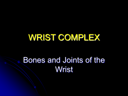 WRIST COMPLEX - University of Kansas Medical Center