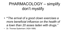 PHARMACOLOGY – simplify don’t mystify