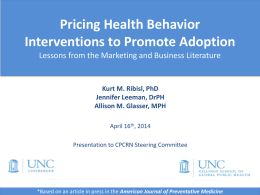 Pricing Health Behavior Interventions to Promote Adoption