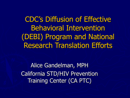 CDC’s Diffusion of Effective Behavioral Intervention (DEBI