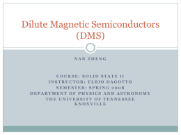 Dilute Magnetic Semiconductors