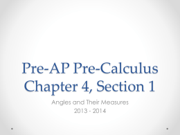 Pre-AP Pre-Calculus Chapter 4, Section 1