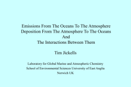 Emissions From The Oceans To The Atmosphere Deposition