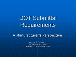 DOT Submittal Requirements