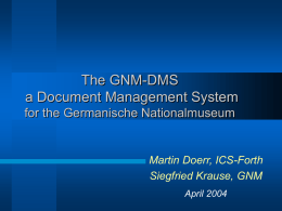 GNM-DMS - The CIDOC CRM