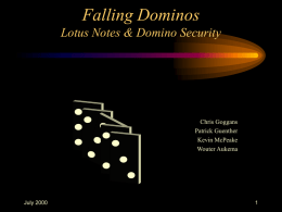 PPS Falling Dominos – Lotus Notes & Domino Security