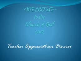 ~WELCOME~ to the church of god 2012