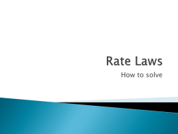 Rate Laws - Schoolwires