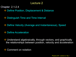Physics 207: Lecture 2 Notes