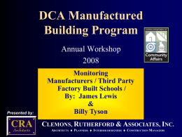 DCA Manufactured Building Program