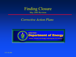 Finding Closure - EFCOG Main Page