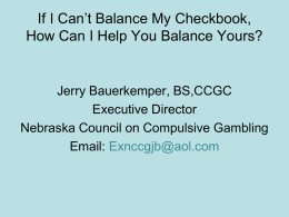 If I Can’t Balance My Checkbook, How Can I Help You