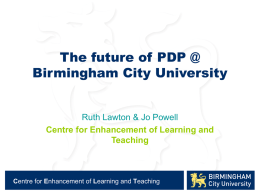 The future of PDP @ Birmingham City University
