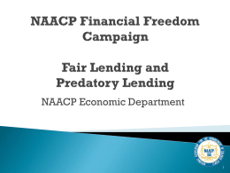 NAACP Predatory Lending Financial Freedom Campaign