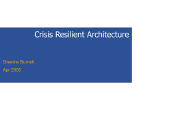 Crisis Resilient Architecture