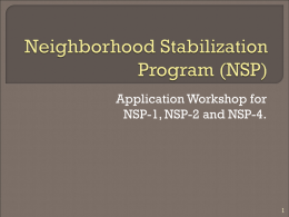 Neighborhood Stabilization Program (NSP)