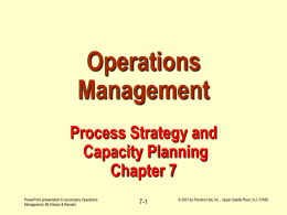 Operations Management Process Strategy and Capacity