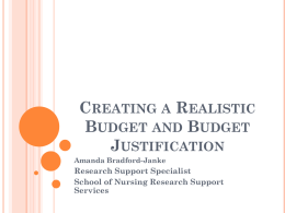 Creating Reasonable Budgets and Budget Justifications