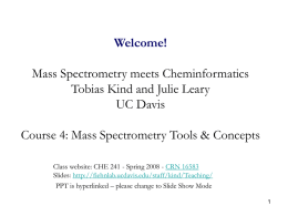 Cheminformatics and mass spectrometry course