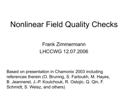 Nonlinear Field Quality Checks