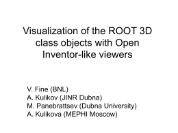 Visualization of the ROOT 3D class objects with Open