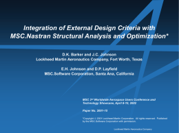 Integration of External Design Criteria with MSC.Nastran