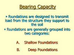Bearing Capacity - CE Meeting