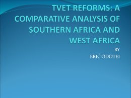 TVET REFORMS: A COMPARATIVE ANALYSIS OF