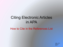 Electronic Articles in APA - Indiana Wesleyan University
