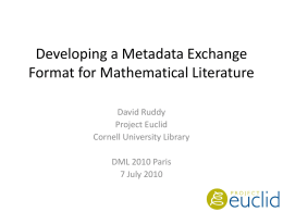 Developing a Metadata Exchange Format for Mathematical