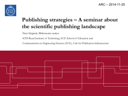 Publishing strategies – A seminar about the scientific