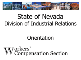 Correct - Nevada - Department of Business and Industry