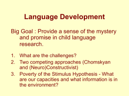 Week 1 Slides: An Introduction to the Study of Language