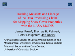 Tracking Metadata and Lineage of the Data Processing Chair