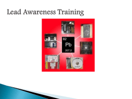 Lead Awareness Training - University of South Carolina Upstate