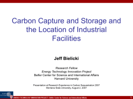 Carbon Capture and Stoarge and the Location of Electric